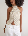 Iggya Top in Tilt Lines Beige