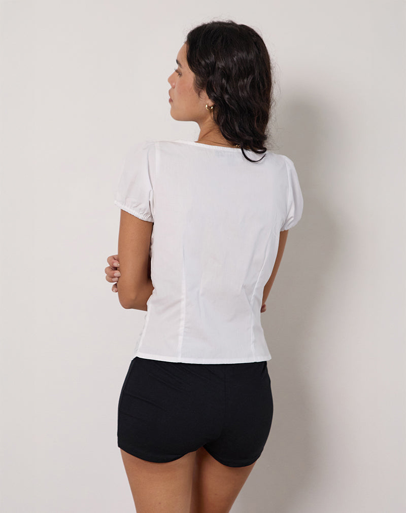 Ilase Ruched Blouse in White