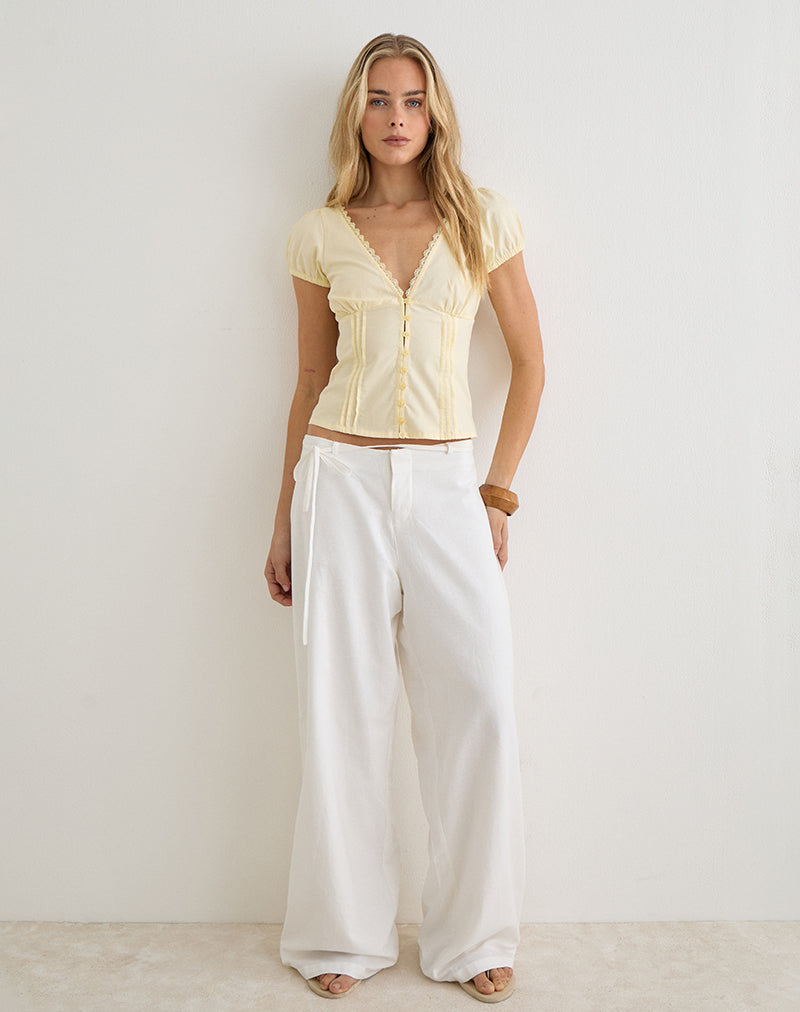 Ilias Corset Top in Poplin Buttermilk