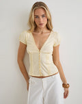 Ilias Corset Top in Poplin Buttermilk