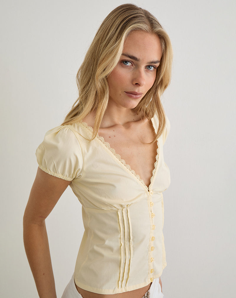 Ilias Corset Top in Poplin Buttermilk