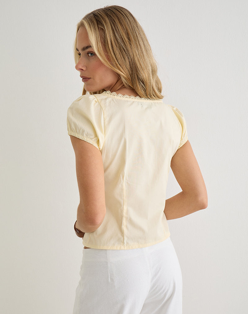 Ilias Corset Top in Poplin Buttermilk