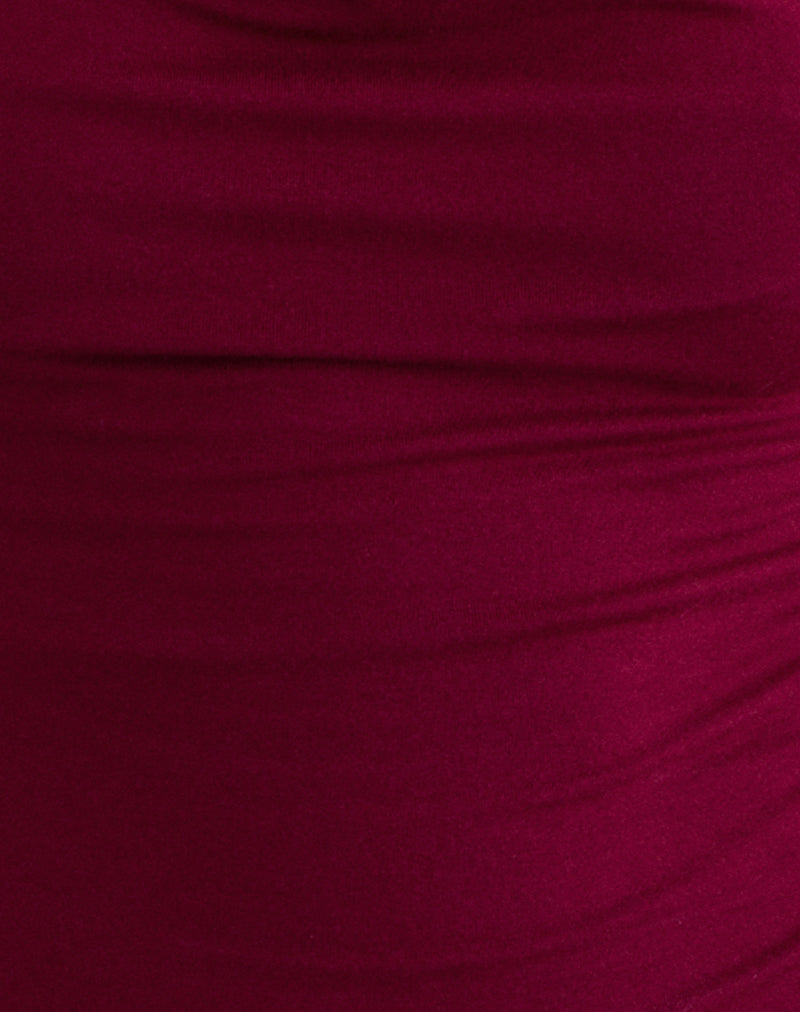 Imrie Open Back Top in Rayon Jersey Burgundy