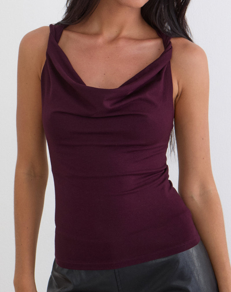 Imrie Open Back Top in Rayon Jersey Redwood