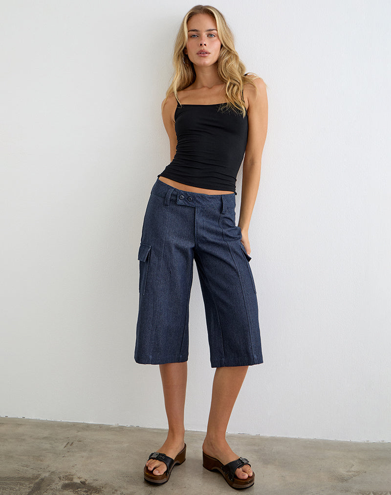 Inaja Cut Out Cami Top in Jersey Black