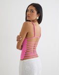 Inaja Cut Out Cami Top in Jersey Deep Pink