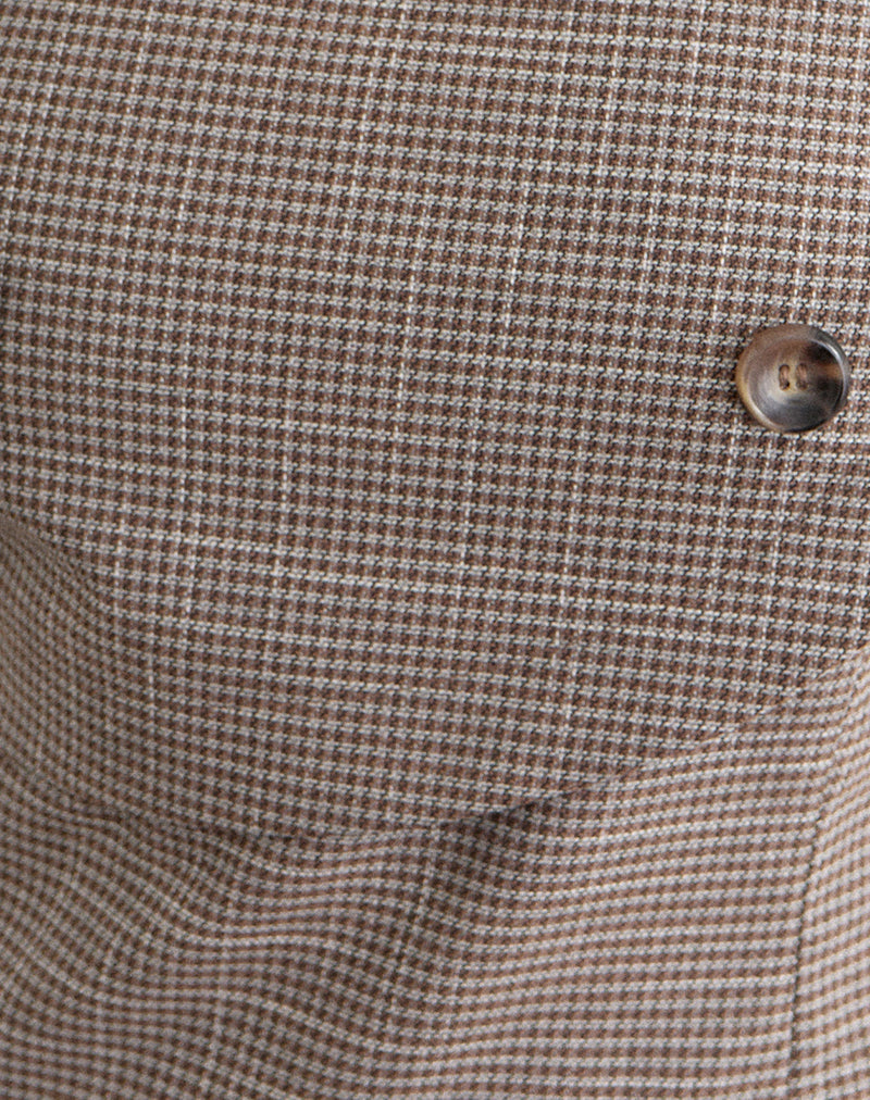 Inihar Top in Tailoring Check Brown