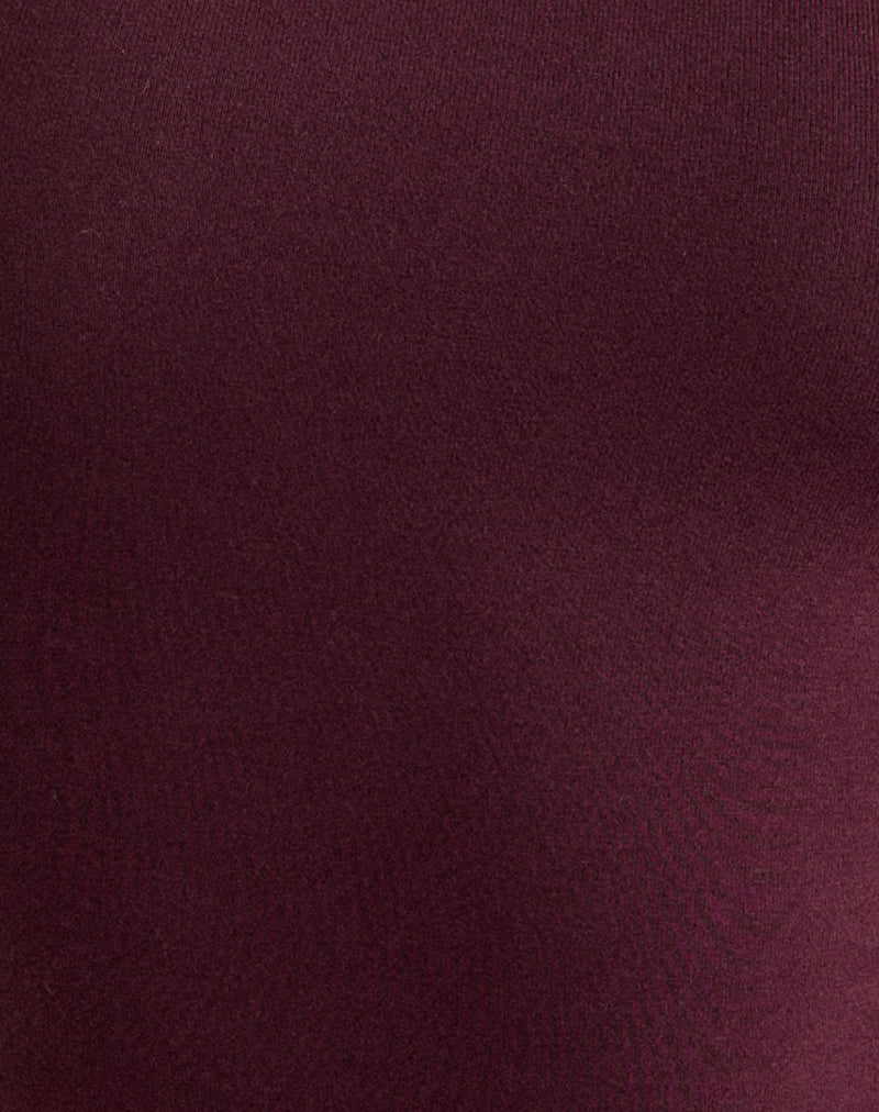 Ione Quarter Sleeve Top in Dark Plum