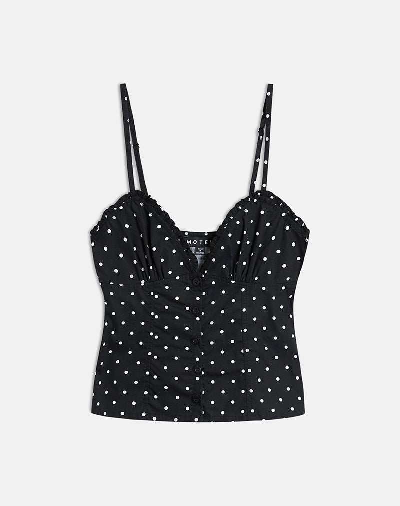 Isamu Top in Basic Polka Black