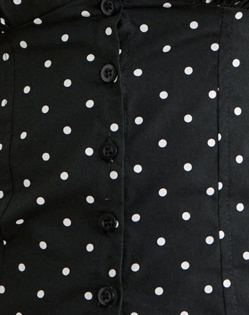 Isamu Top in Basic Polka Black
