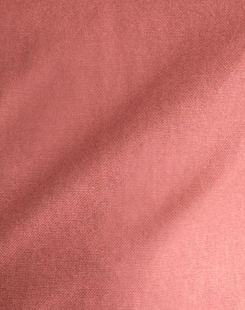 Izah Keyhole Bolero Top in Linen Tuscan Red