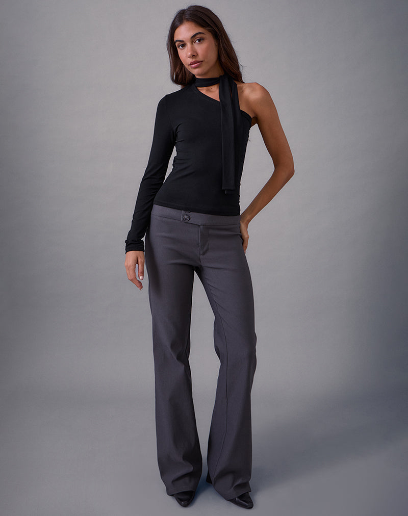 Jayahe One Sleeve Top in Rayon Jersey Black