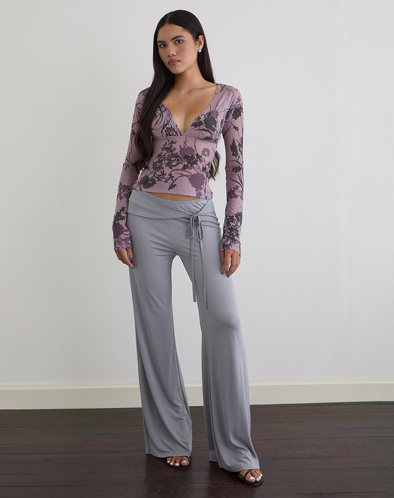 Jaydra Top in Flock Shadow Flower Purple