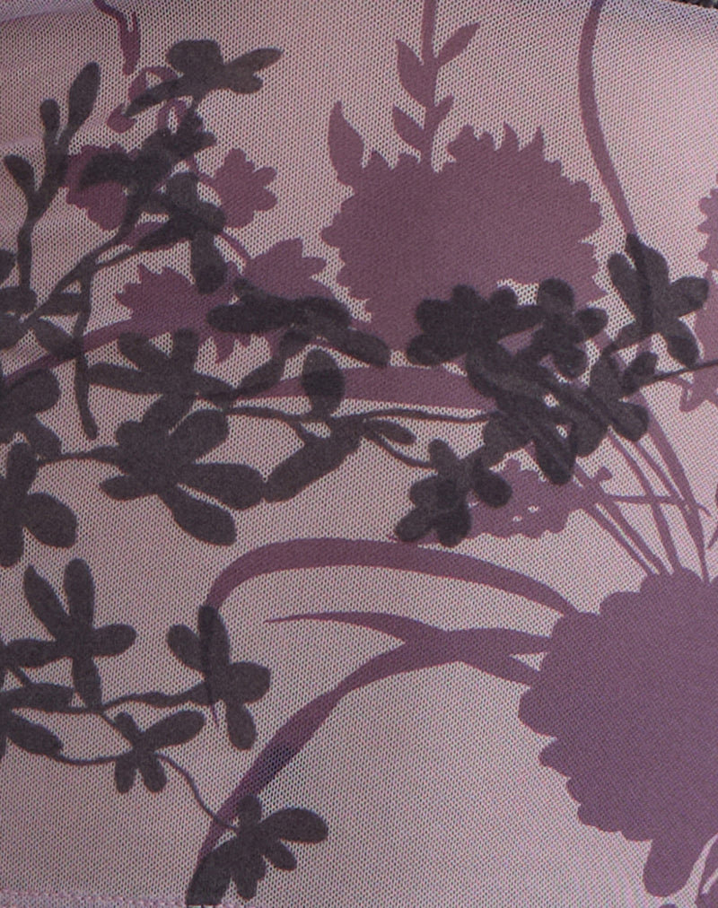 Jaydra Top in Flock Shadow Flower Purple