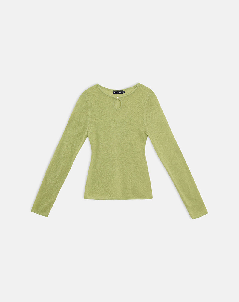 Jenya Long Sleeve Top in Knit Sage