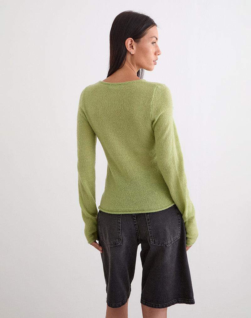 Jenya Long Sleeve Top in Knit Sage