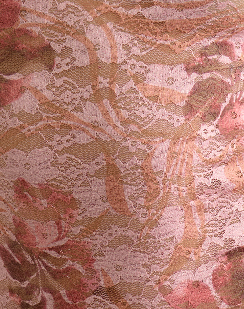 Jiwon Keyhole Top in Petals Lace