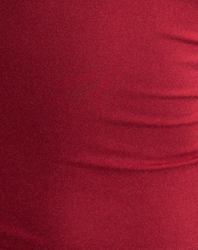 Jugo Halterneck Top in Adrenaline Red with Eyelets
