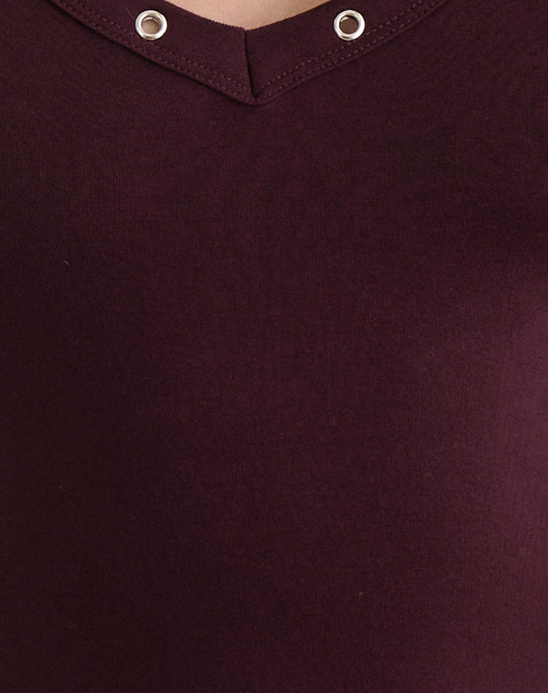 Jugo Halterneck Top in Redwood with Eyelets