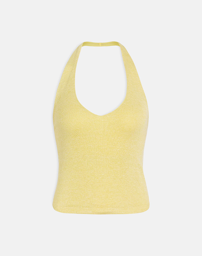 Jules Top in Shimmer Knit Yellow