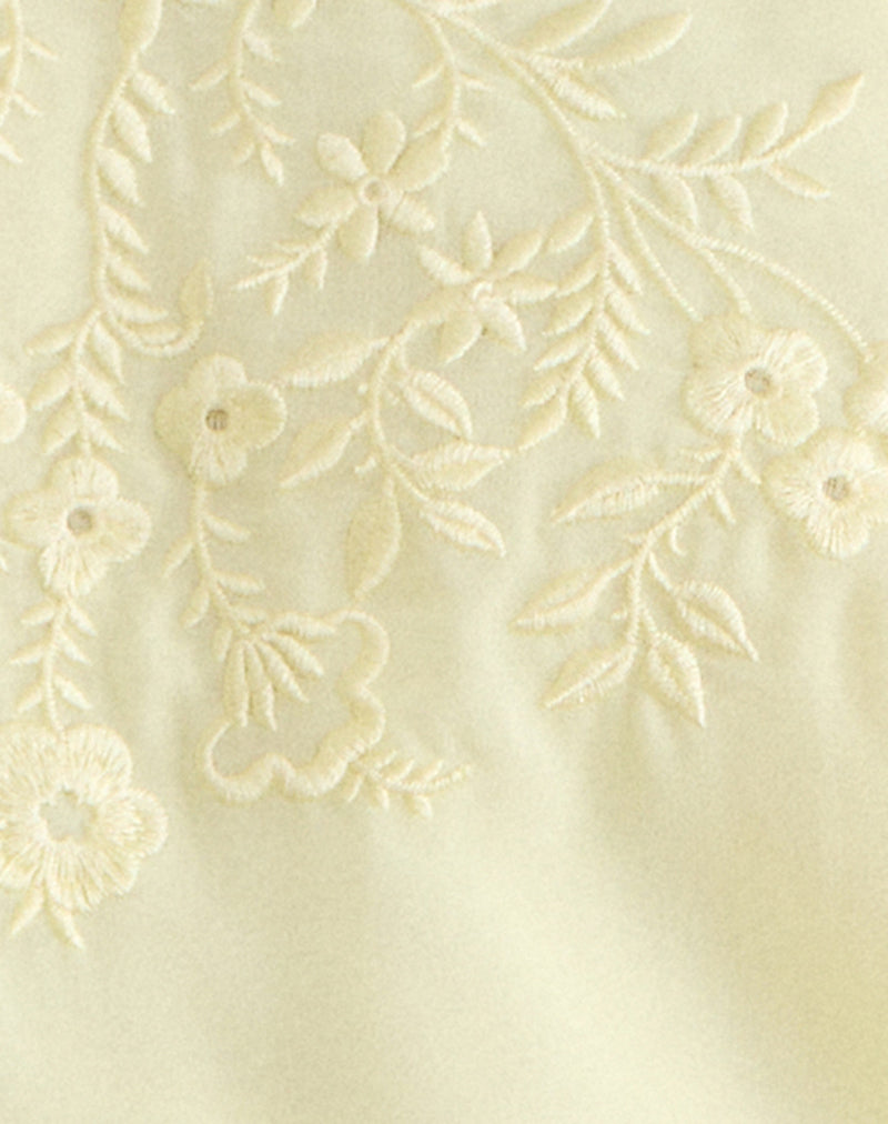 Junaya Top in Lemon with Vintage Bloom Embroidery