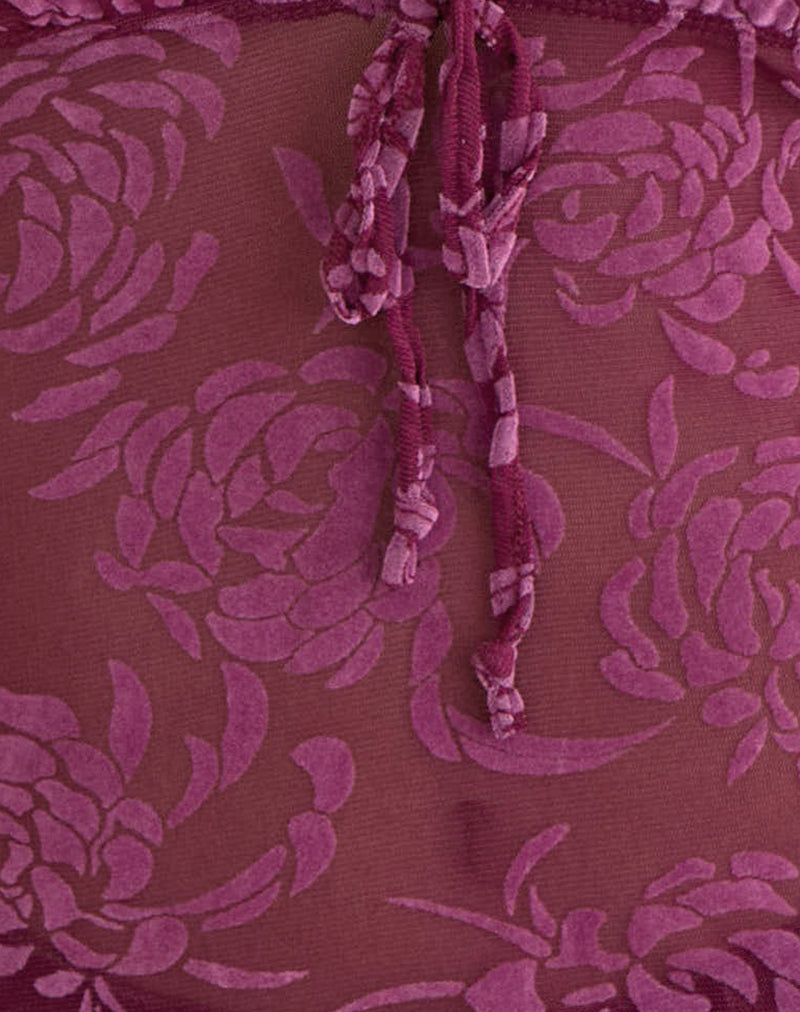 Kadio Top in Flock Shadow Leaf Plum