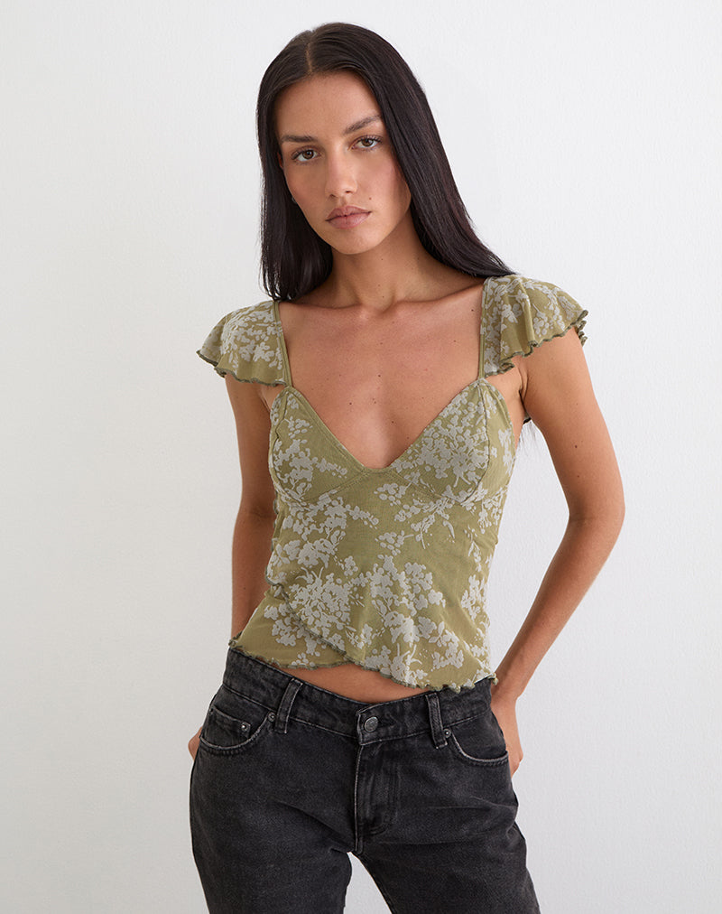 Karaji Top in Moss Petal Olive