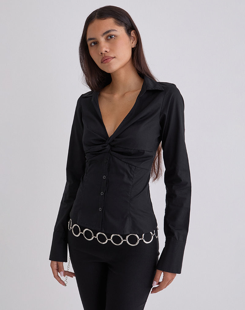 Karis Shirt in Poplin Black