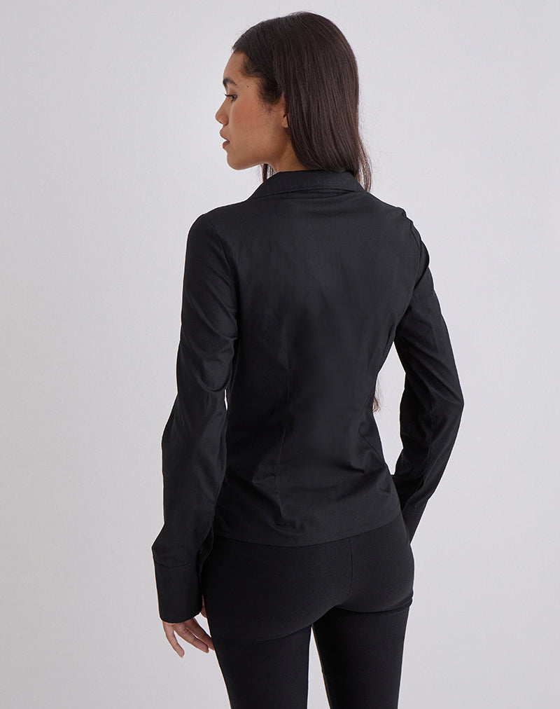 Karis Shirt in Poplin Black