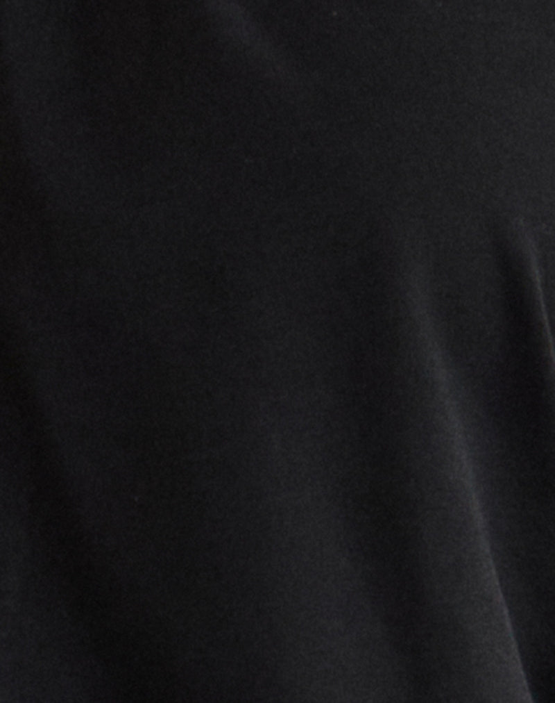 Karise Plunge Top in Cupro Black