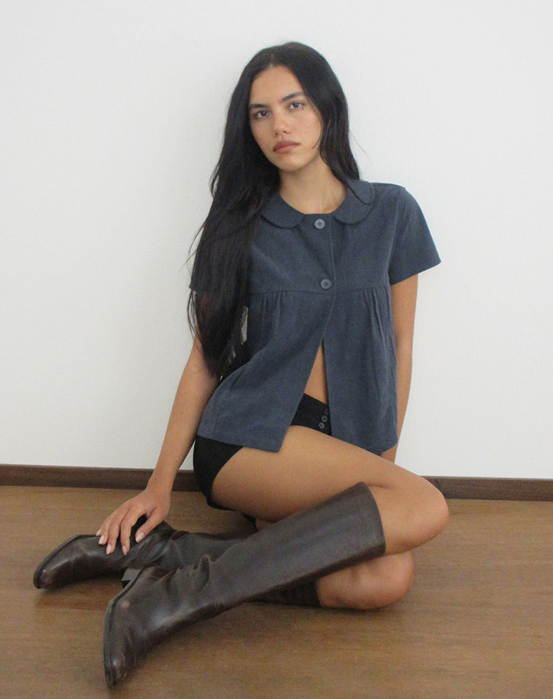Kaylan Shirt in Cord Navy