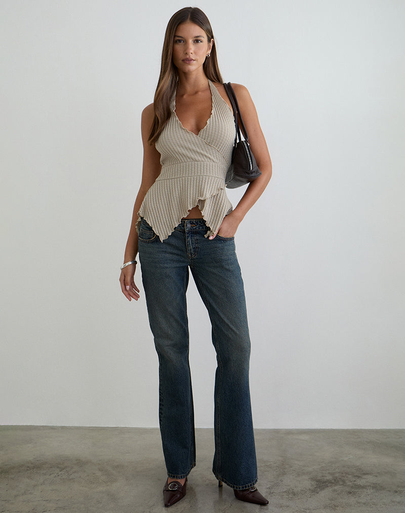 Kiwari Top in Waffle Knit Stone