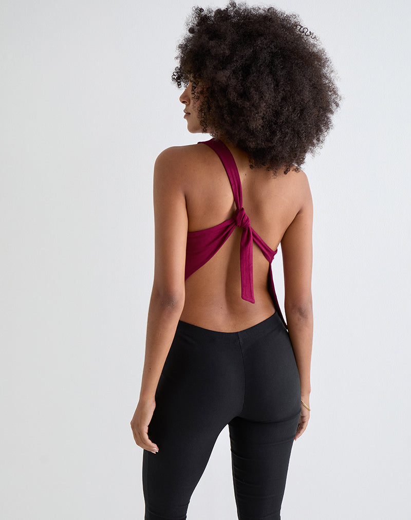 Klazari Top in Rayon Jersey Burgundy