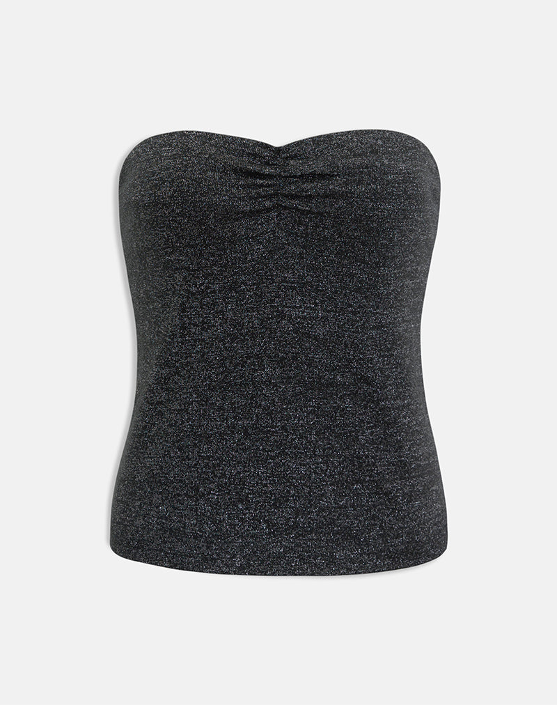 Kolisa Ruched Bust Top in Black