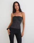 Kolisa Ruched Bust Top in Black