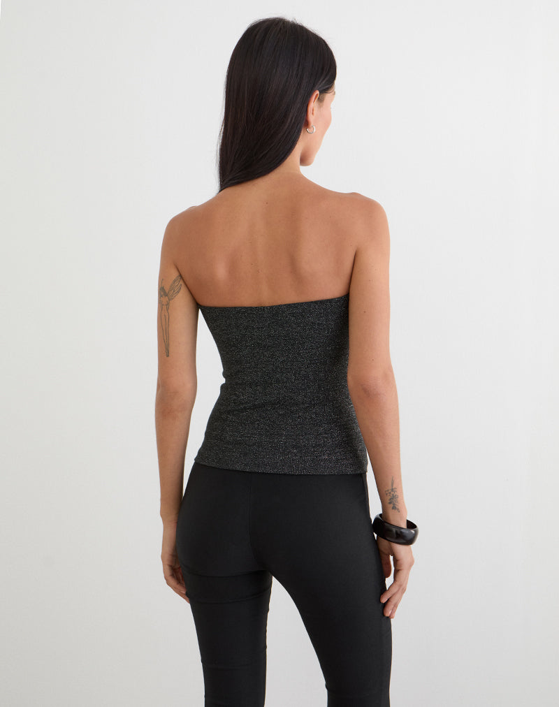 Kolisa Ruched Bust Top in Black