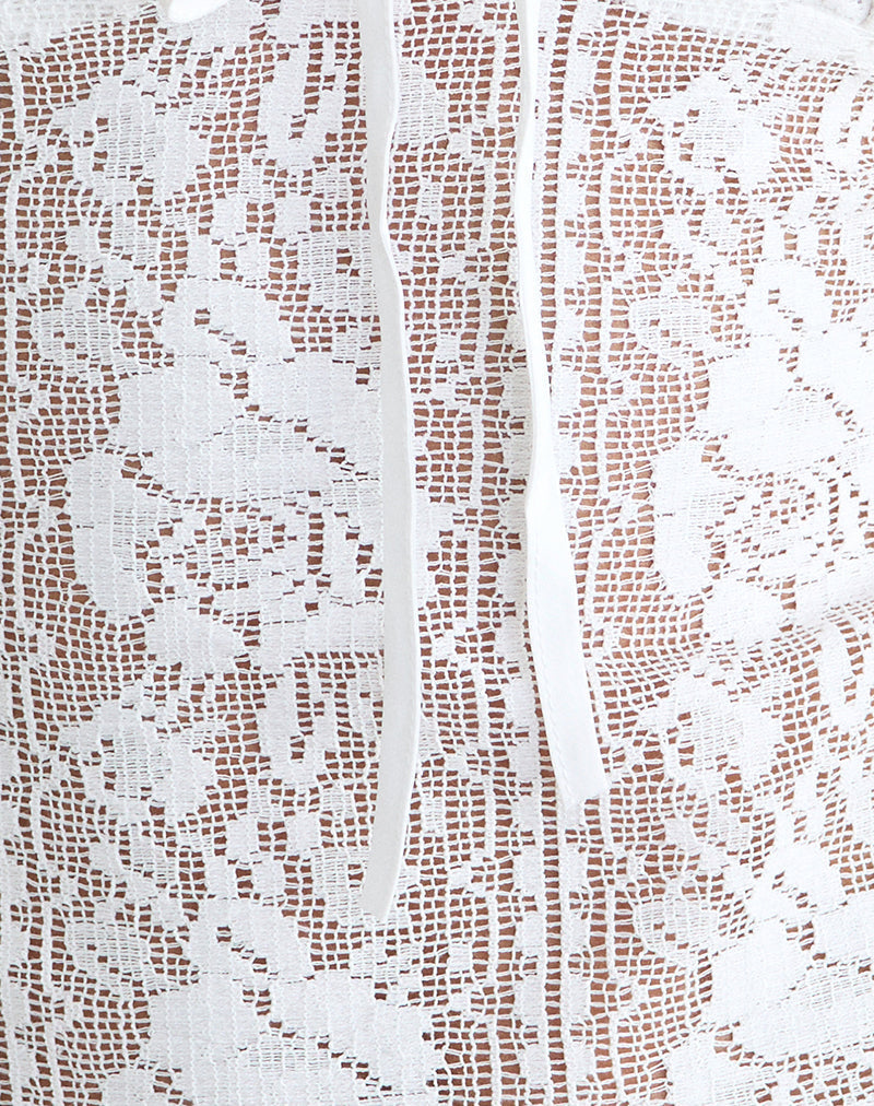 Kopa Top in Floral Lace White
