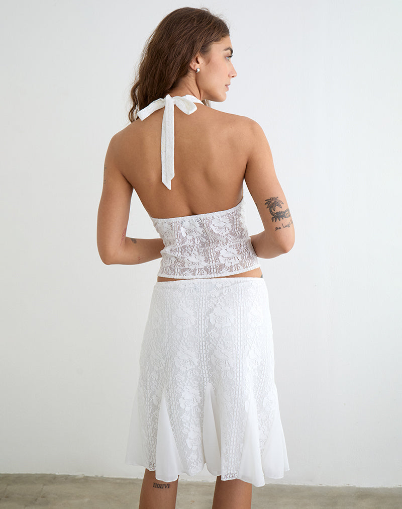 Kopa Top in Floral Lace White