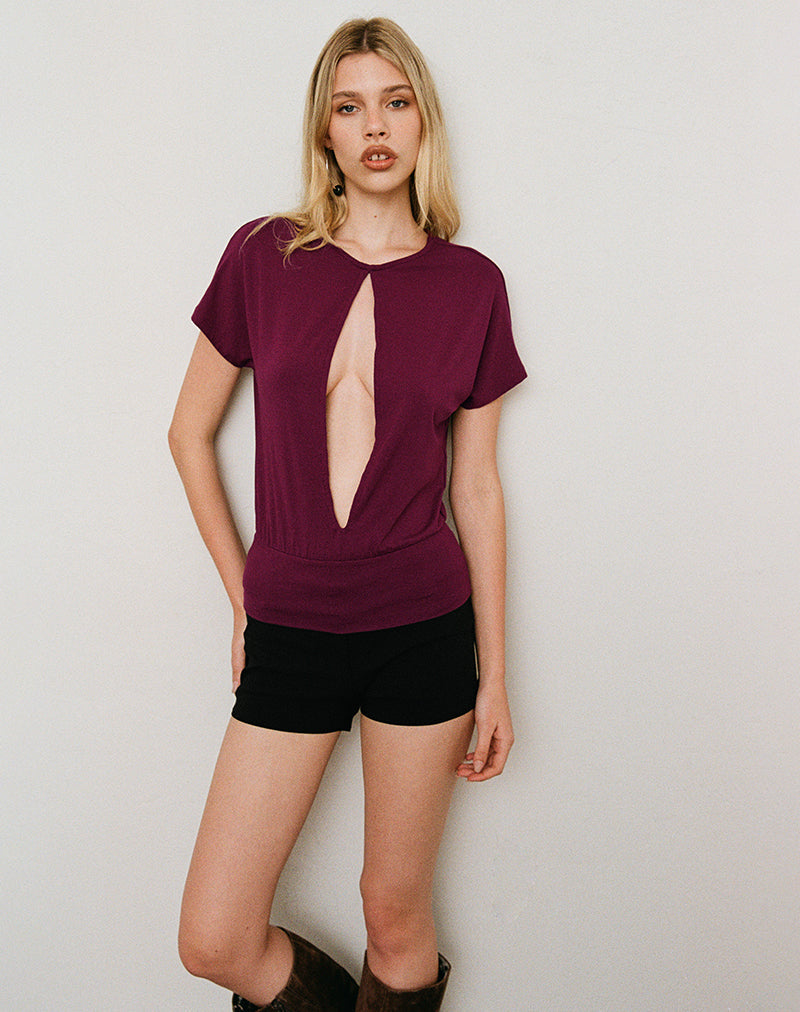 Krystle Large Keyhole Top in Deep Purple