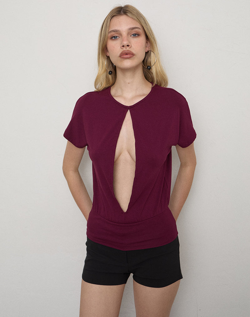 Krystle Large Keyhole Top in Deep Purple