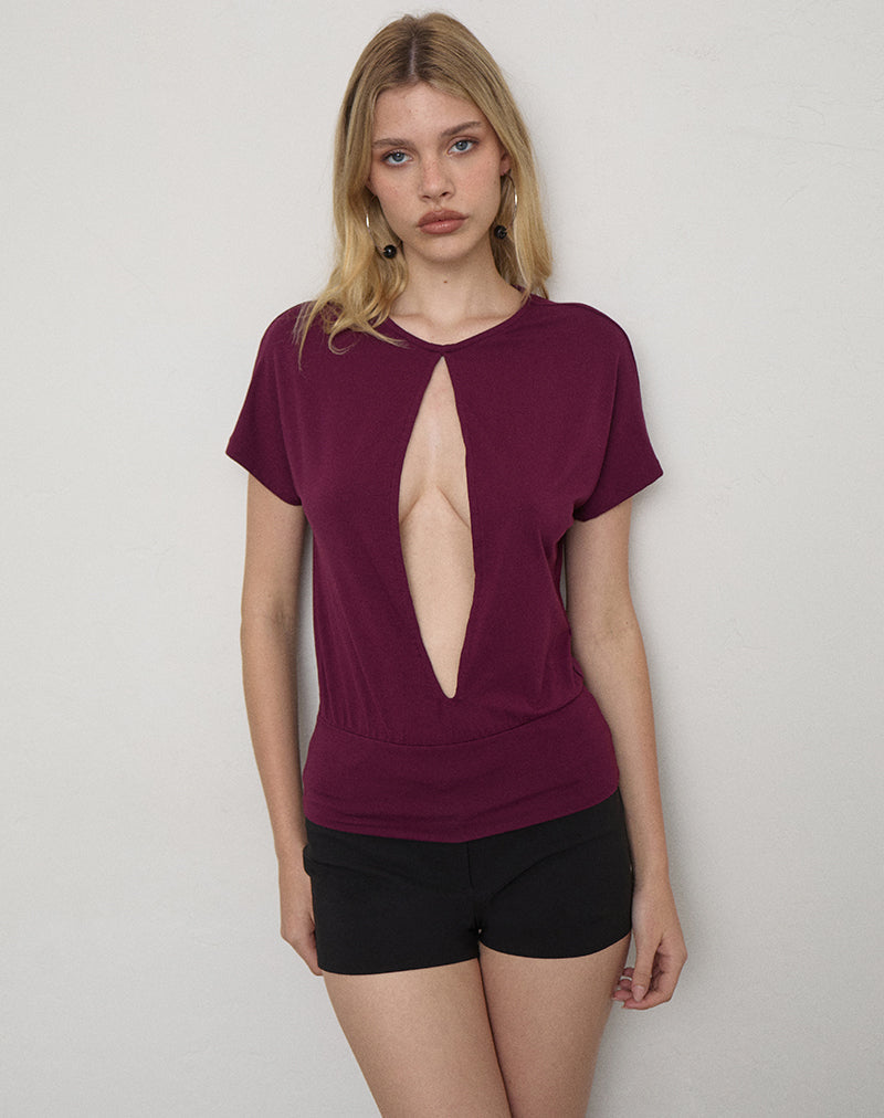 Krystle Large Keyhole Top in Deep Purple