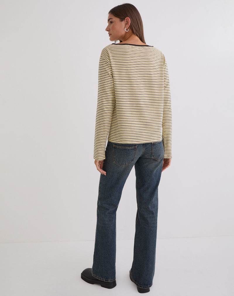 Kumiko Long Sleeve Top in Jersey Yellow and Black