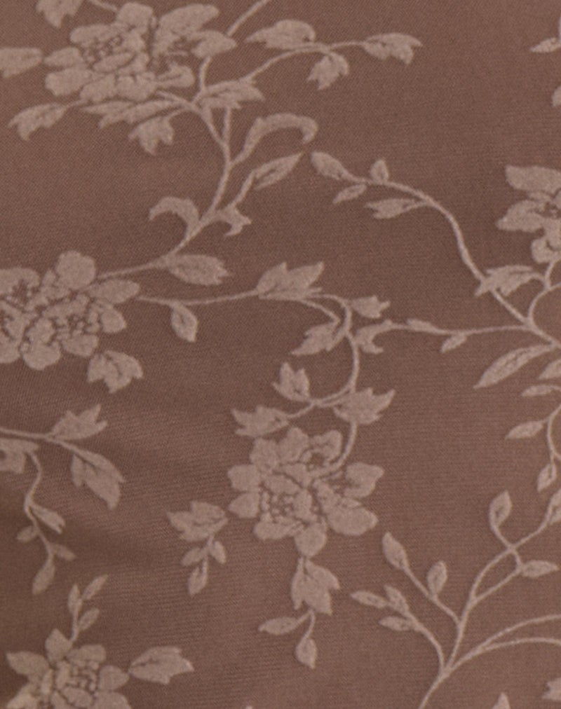 Lakya Top in Leafy Flock Dark Taupe