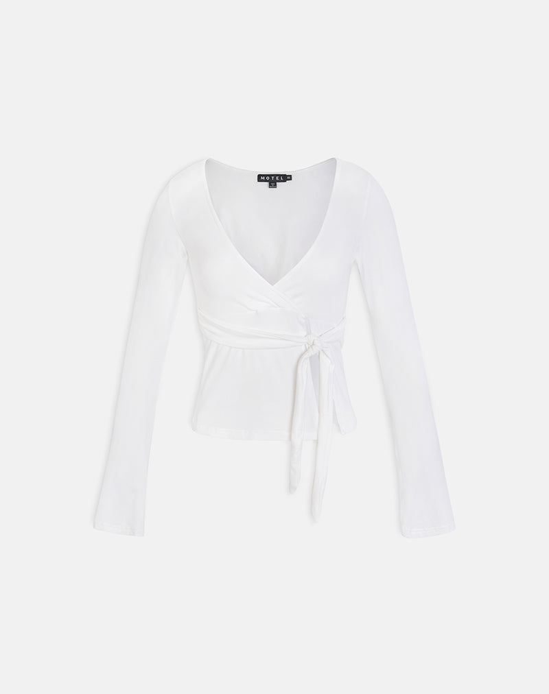 Lamae Wrap Top in Off White