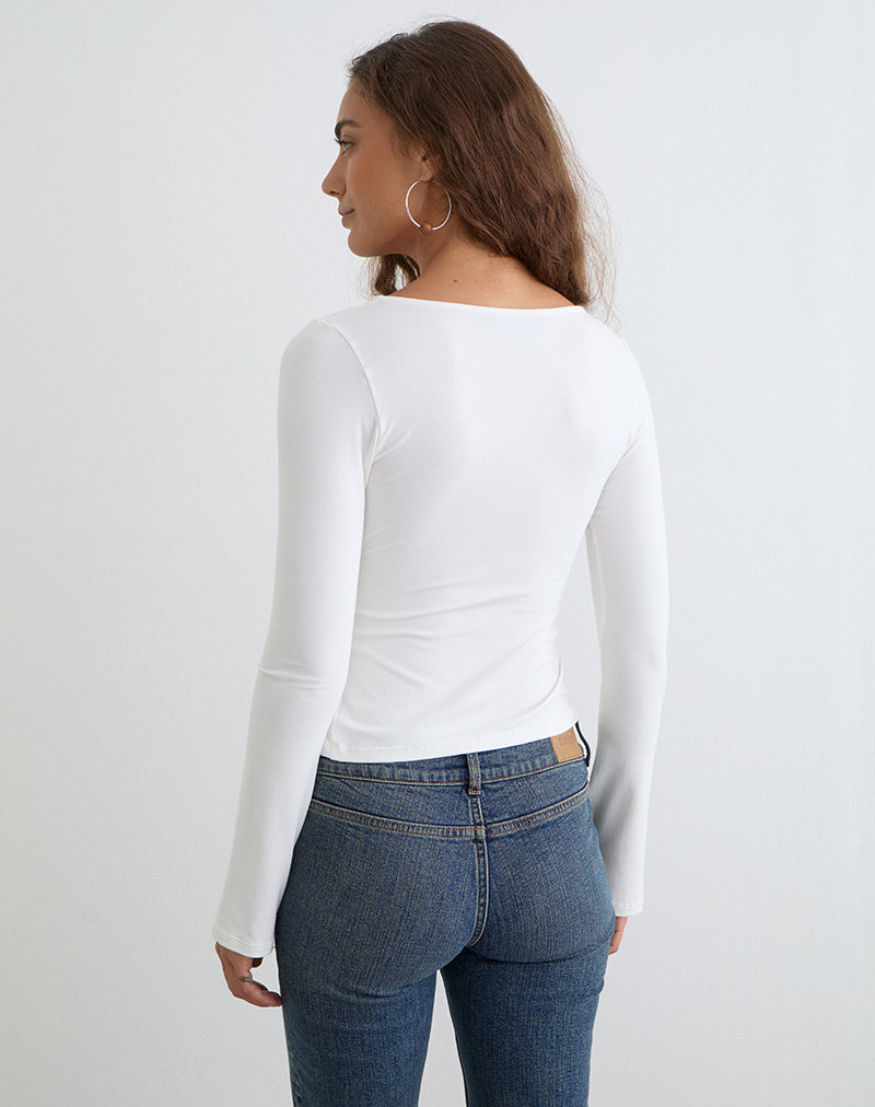 Lamae Wrap Top in Off White