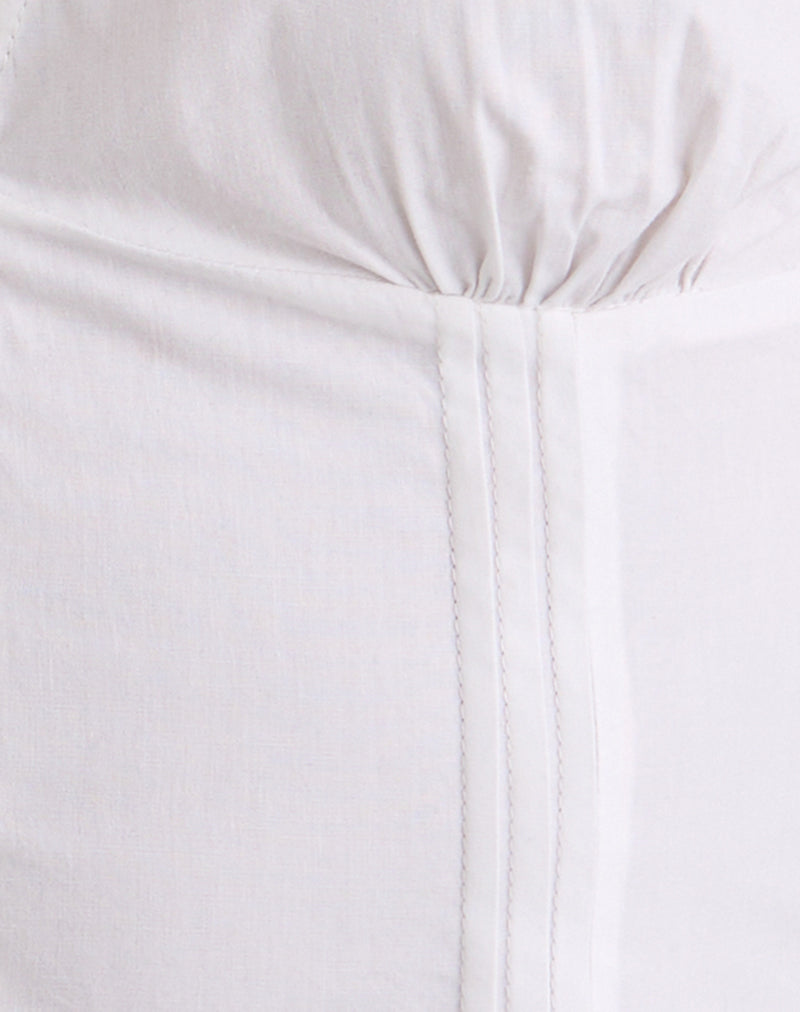 Lasily V Neck Corset Top in White