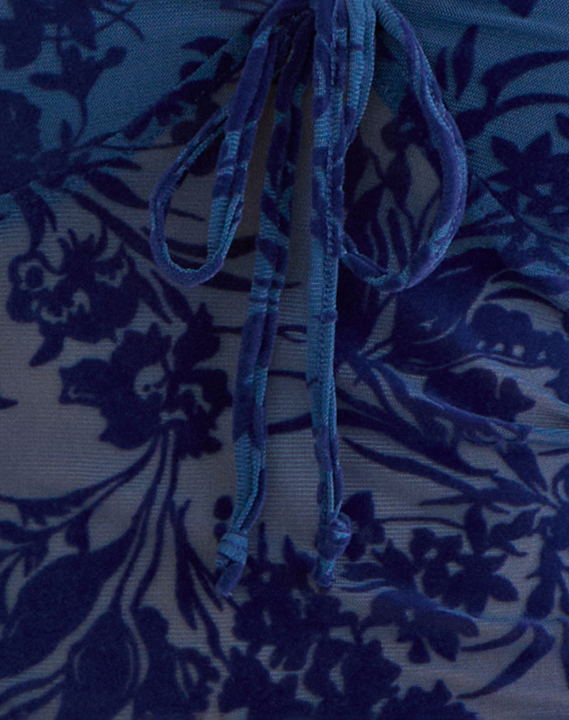 Libura Top in Midnight Leaf Flock Navy