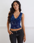 Libura Top in Midnight Leaf Flock Navy