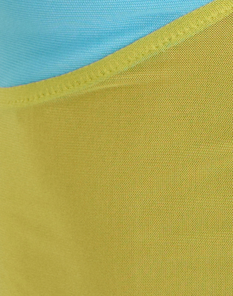 Lihat Top in Baby Blue and Mustard