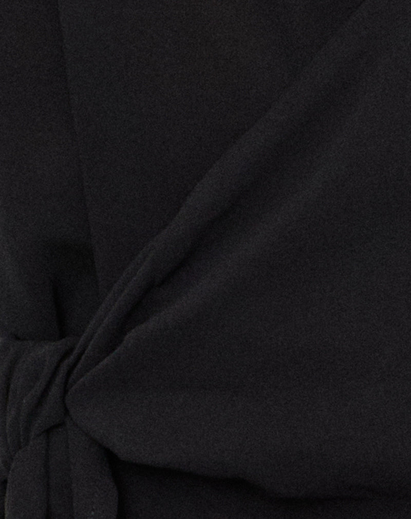 Lilita Halterneck Top in Chiffon Black